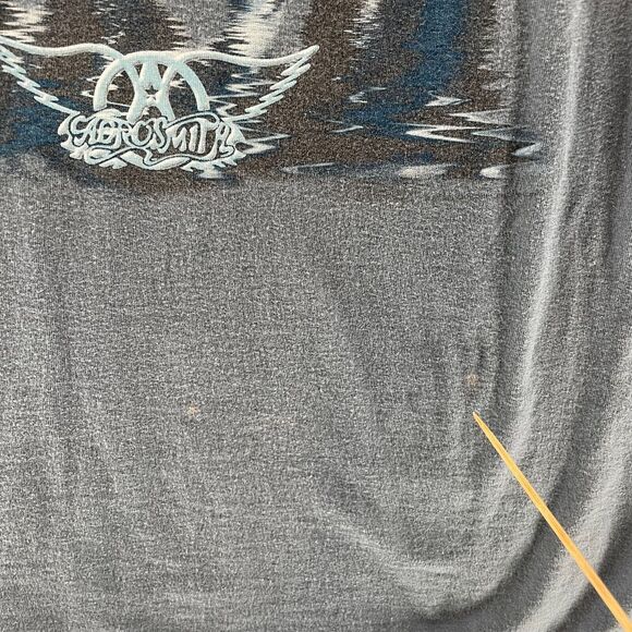 Vintage Aerosmith Shirt Mens Medium Blue Just Push Play Tour 2001 Y2K Cotton - Picture 6 of 13